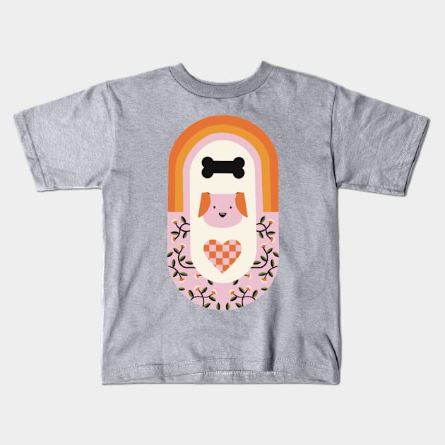 Rainbow Golden Retriever Kids T-Shirt by Megan Roy